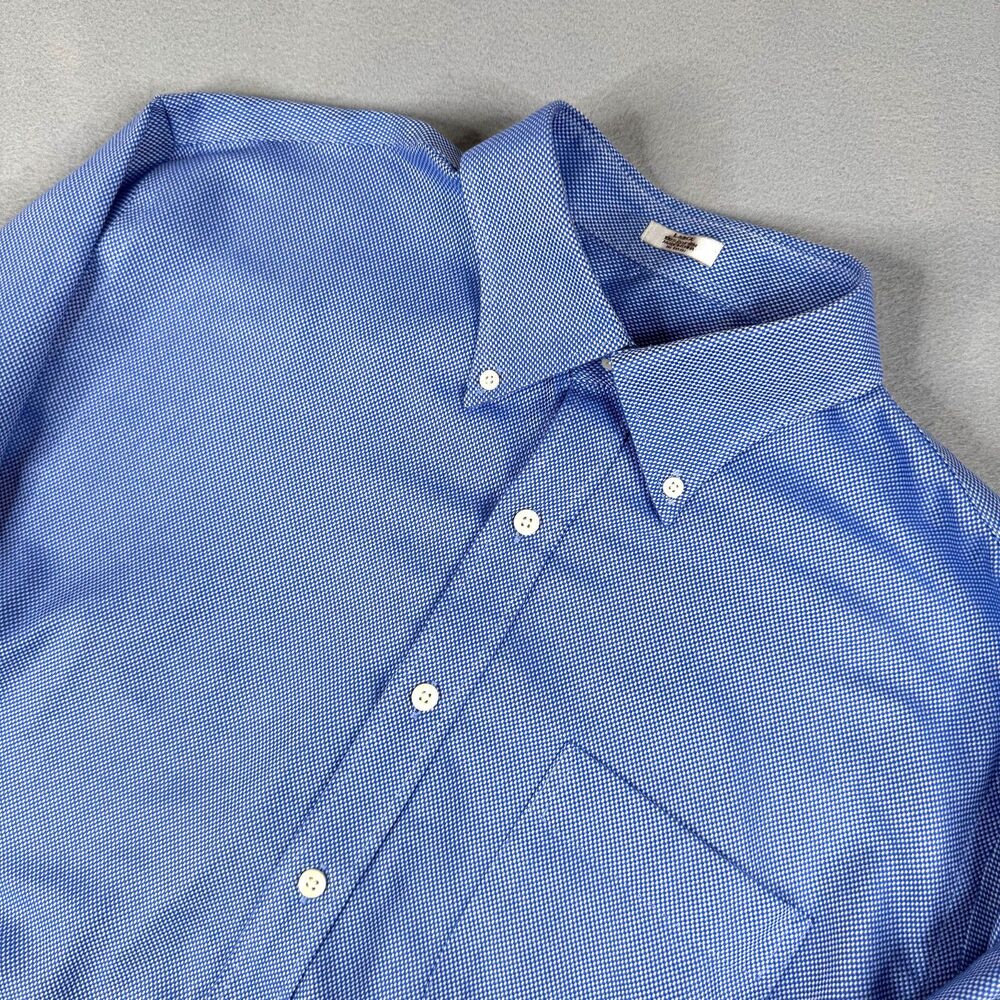 PETER MILLAR Men's Nanoluxe Royal Oxford Button Down Long Sleeve Shirt , Size L